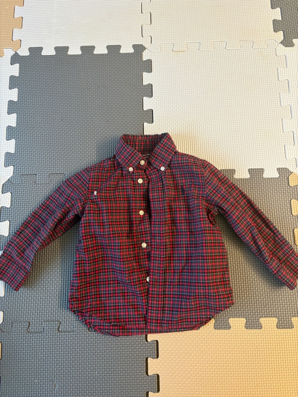 Ralph Lauren Red Plaid Button-Down Shirt for Kids
